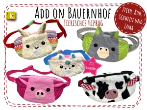 Add-On-Bauernhof-Lama-Kuh-Schwein-Pferd-Einhorn-Tierisches-Hipbag
