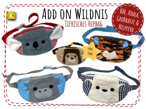 Add-On-Wildnis-Koala-Nilpferd-Br-Grokatze-Tierisches-Hipbag