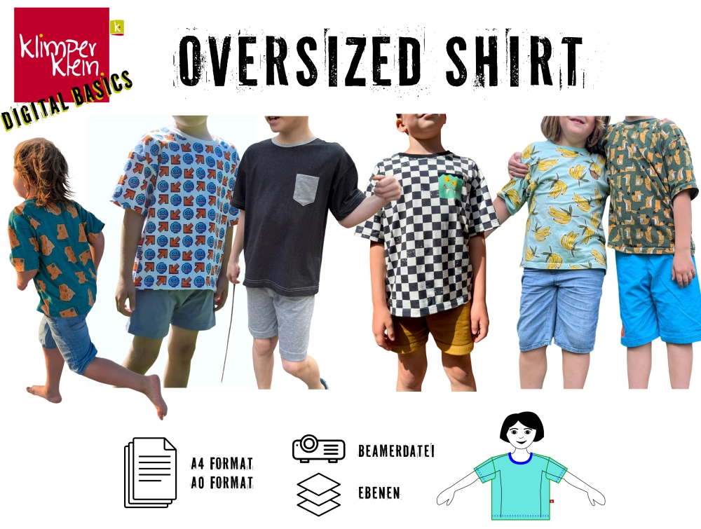 Bild 1 von Klimperklein eBook Oversized Shirt - Übergroßes Shirt Größe 104-170 mit Beamerdatei
