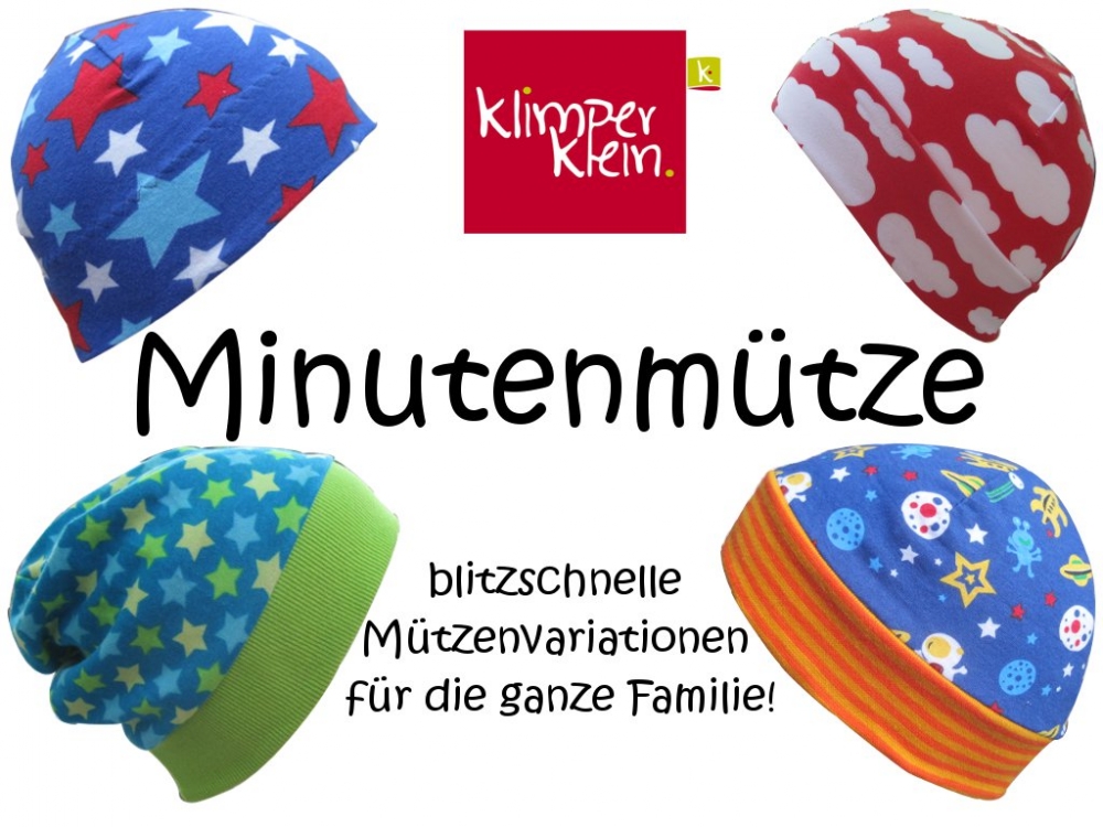 Bild 1 von Klimperklein eBook Minutenmütze in vielen Varianten Gr. 41/43 - 59/61 Beanie Wendemütze Mütze