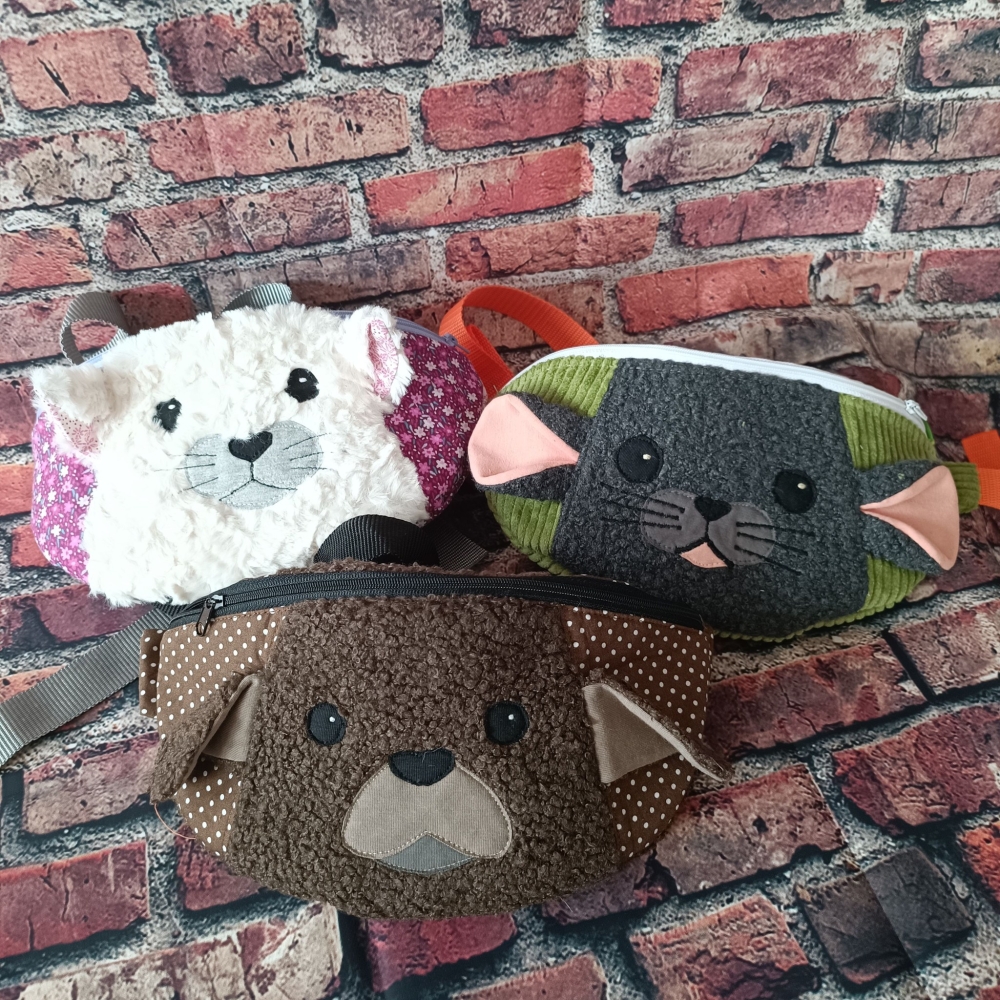 Bild 1 von Klimperklein eBook Tierisches Hipbag Hund Katze Maus Hase Komplettanleitung und Schnittmuster