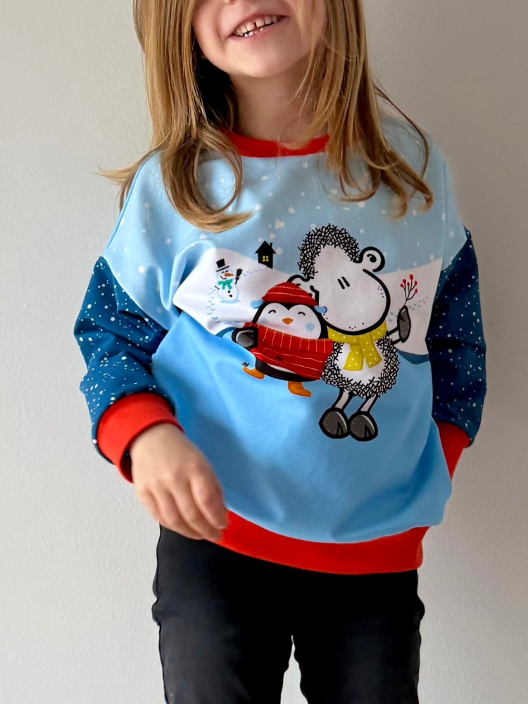 Bild 1 von Klimperklein eBook Sportlicher Sweater 104 bis 170 Schnittmuster mit 3 Teilungen Beamerdatei Ebenen