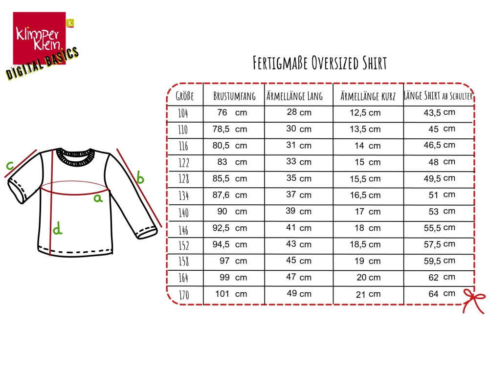 Bild 1 von Klimperklein eBook Oversized Shirt - Übergroßes Shirt Größe 104-170 mit Beamerdatei