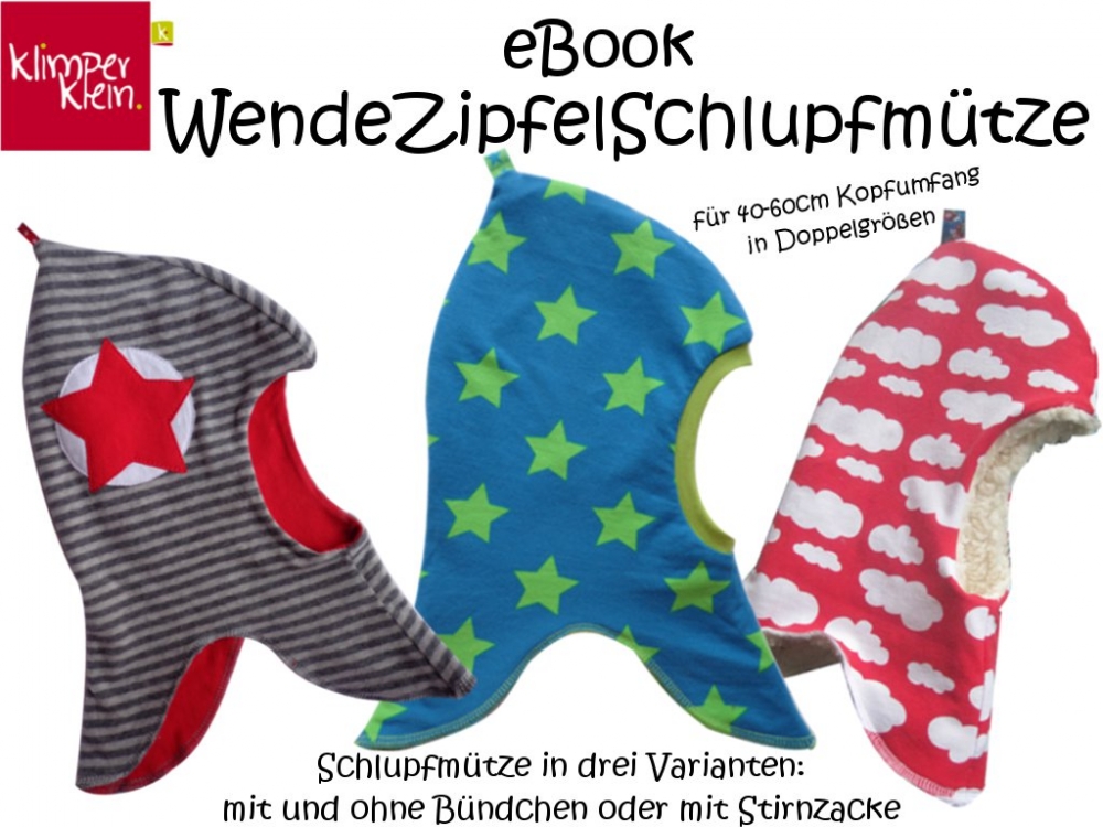 Bild 1 von Wendezipfelschlupfmütze Gr. 40/42 - 58/60 Schlupfmütze Balaclava Wendemütze Zipfelmütze Wintermütze