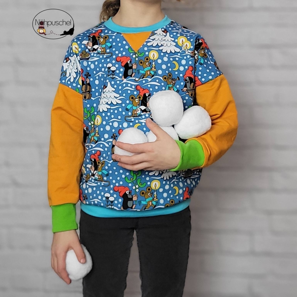 Bild 1 von Klimperklein eBook Sportlicher Sweater 104 bis 170 Schnittmuster mit 3 Teilungen Beamerdatei Ebenen