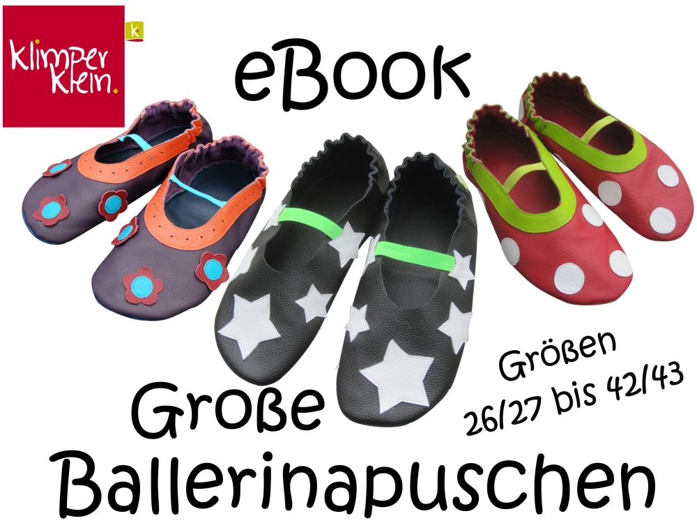 Bild 1 von Klimperklein Große Ballerinapuschen Gr. 26/27 - 42/43 Lederpuschen Krabbelschuhe