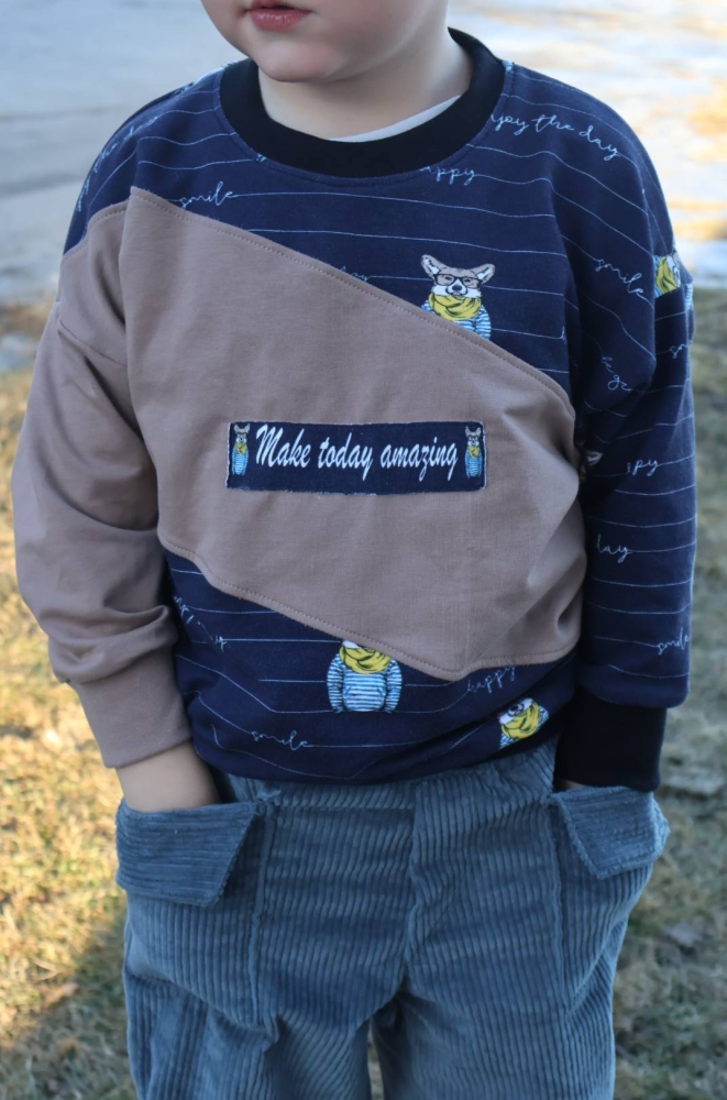 Bild 1 von Klimperklein eBook Sportlicher Sweater 104 bis 170 Schnittmuster mit 3 Teilungen Beamerdatei Ebenen