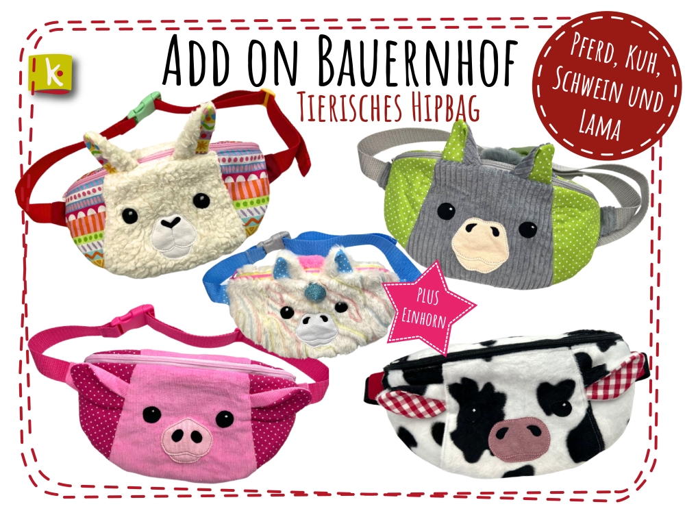 Bild 1 von Add-On Bauernhof Lama Kuh Schwein Pferd Einhorn Tierisches Hipbag Klimperklein eBook