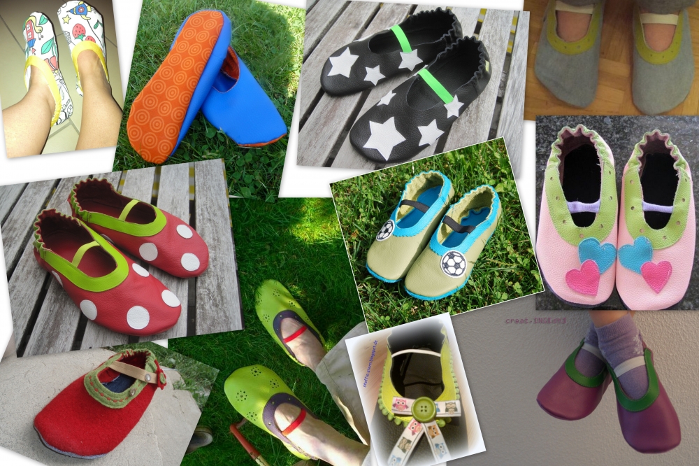 Bild 1 von Klimperklein Große Ballerinapuschen Gr. 26/27 - 42/43 Lederpuschen Krabbelschuhe