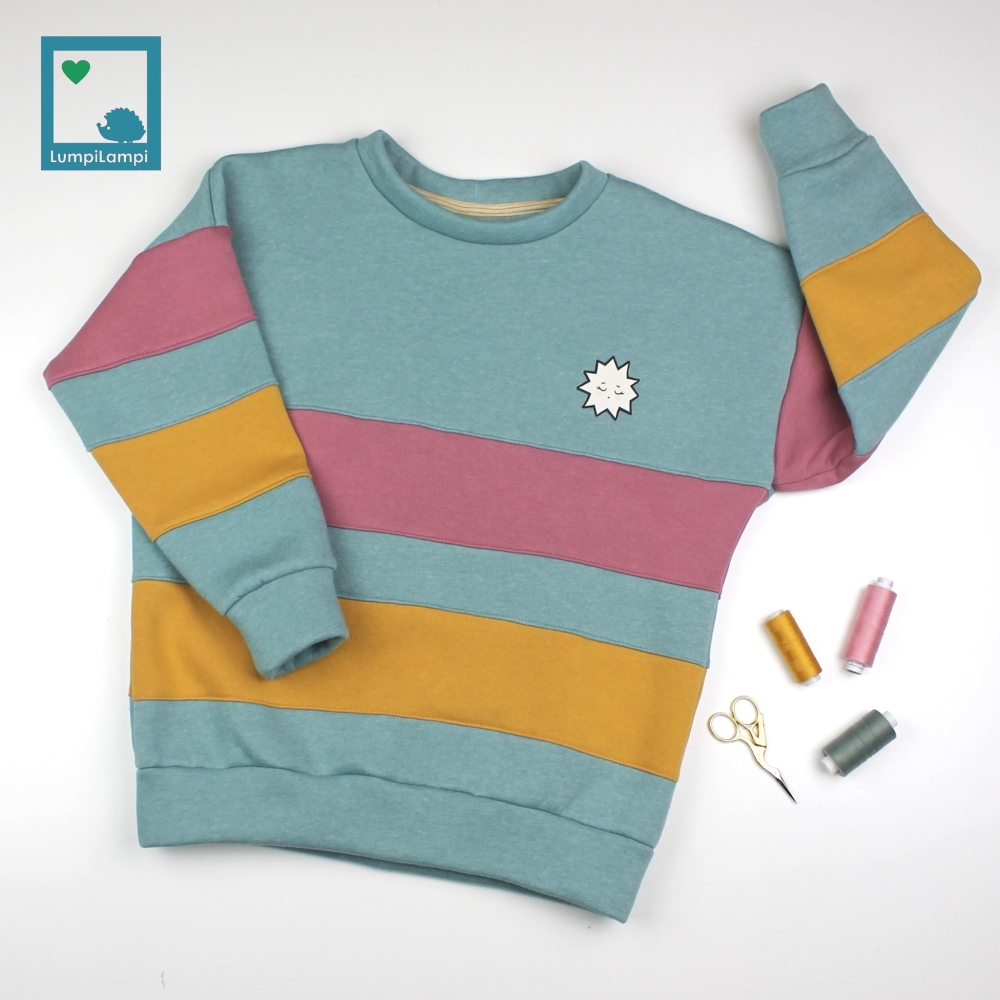 Bild 1 von Klimperklein eBook Sportlicher Sweater 104 bis 170 Schnittmuster mit 3 Teilungen Beamerdatei Ebenen