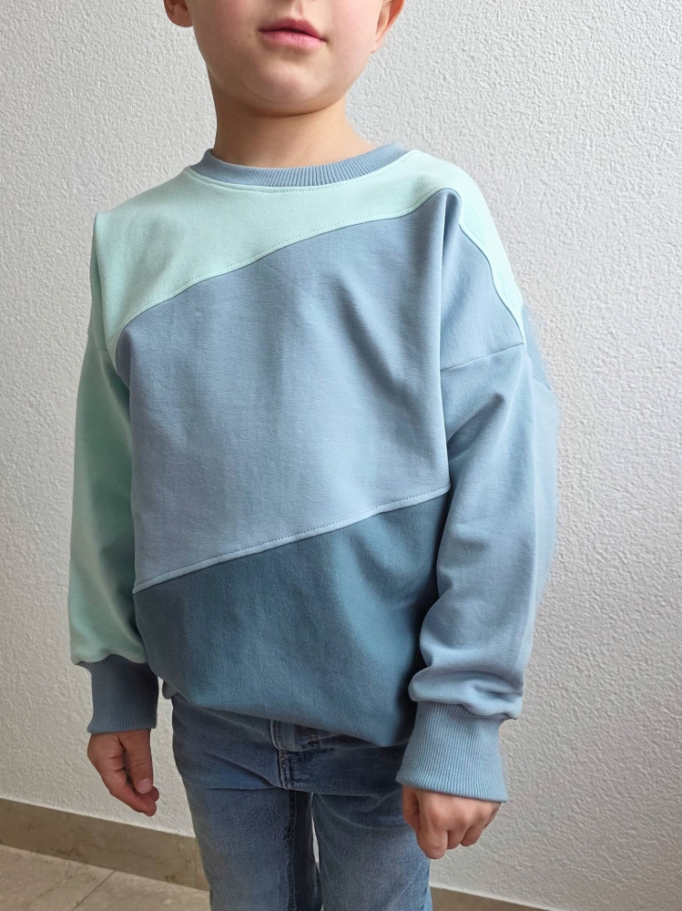 Bild 1 von Klimperklein eBook Sportlicher Sweater 104 bis 170 Schnittmuster mit 3 Teilungen Beamerdatei Ebenen