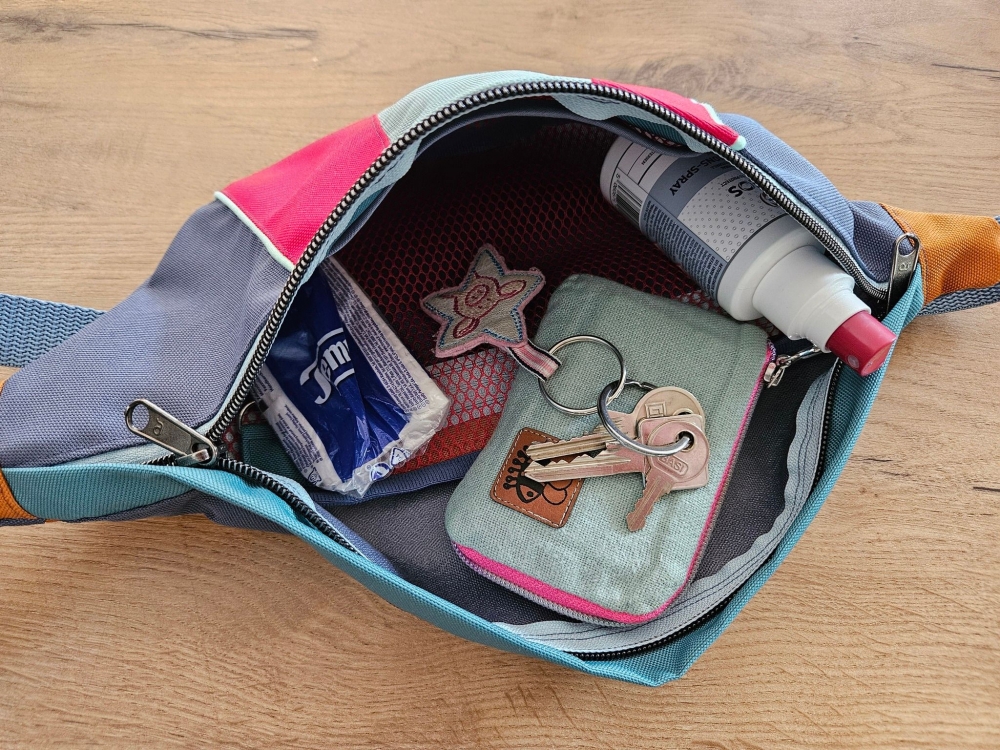Bild 1 von Fancy Hipbag - geräumige Colorblock-Bauchtasche mit raffiniertem Innenleben