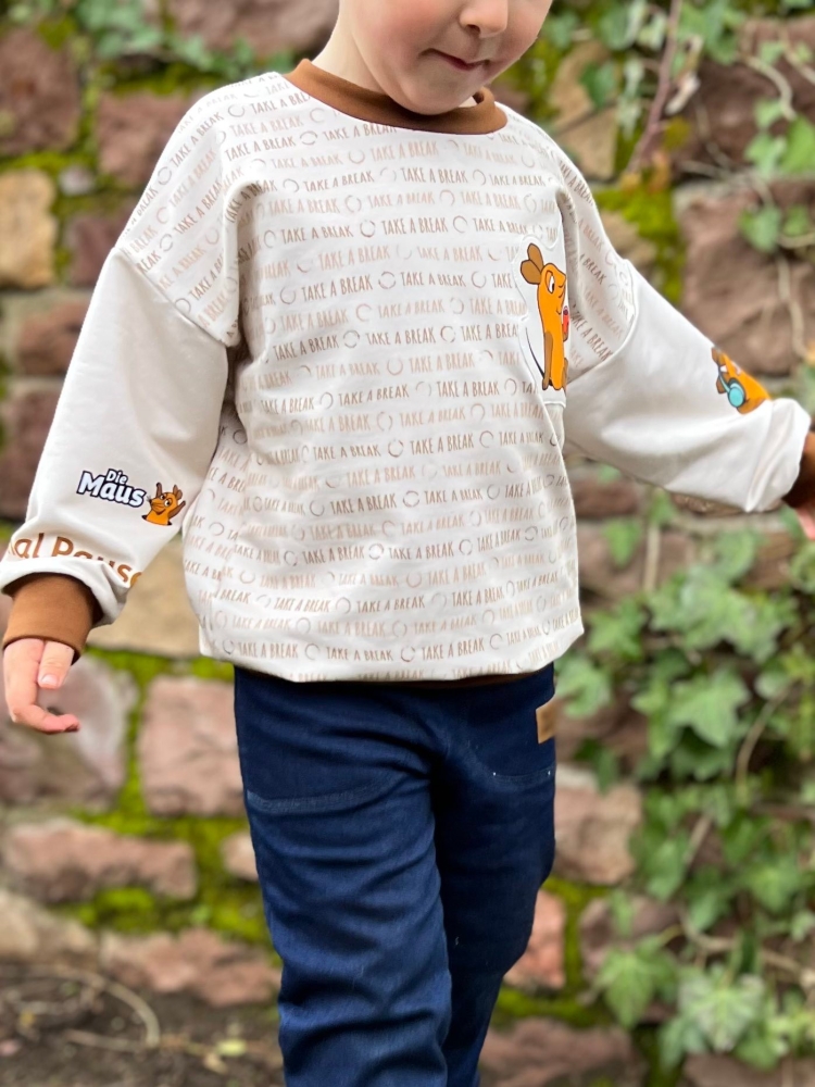 Bild 1 von Klimperklein eBook Sportlicher Sweater 104 bis 170 Schnittmuster mit 3 Teilungen Beamerdatei Ebenen