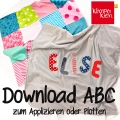 Klimperklein ABC Download zum Applizieren und Plotten Applikationsvorlage Plotterdatei Alphabet