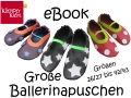 Klimperklein Große Ballerinapuschen Gr. 26/27 - 42/43 Lederpuschen Krabbelschuhe